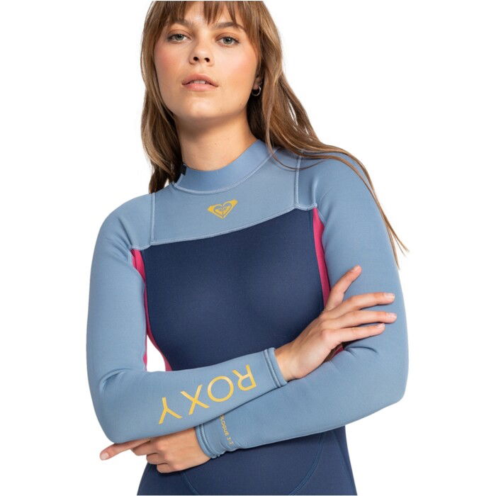 2024 Roxy Frauen Prologue 3/2mm Rckenreiverschluss Neoprenanzug ERJW103166 - Dark Denim